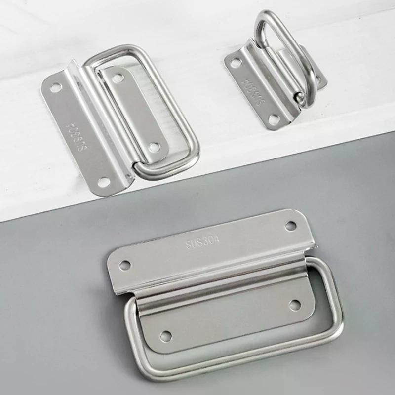 Stainless Steel Solid Folding Handle Cabinet Hardware for Tool Box Wardrobe Drawer - Easy Install Furniture Accessory