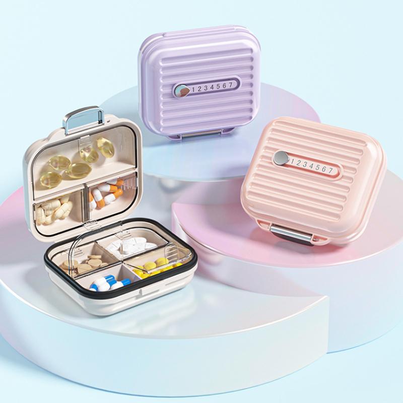 Portable Mini Pill Box Fashion Vitamin Pills Box Storage Box Pill Container Medical Kits For Health Travel Outdoor Supplies
