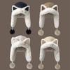 Warm Furry Fox Ear Beanie Hat Women Winter Thick Knit Protection Cap In Acrylic Soft Style