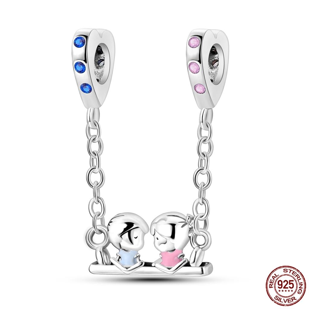 Copper ValentineS Day Couple Love Heart Rose Pendants Charm Bead Fits Genuine Bracelets DoItYourself Jewellery Gifts Women