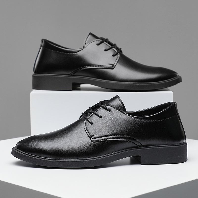 Large size youth British casual business dress leather shoes men's shoes wedding shoes single shoes work shoes waterproof