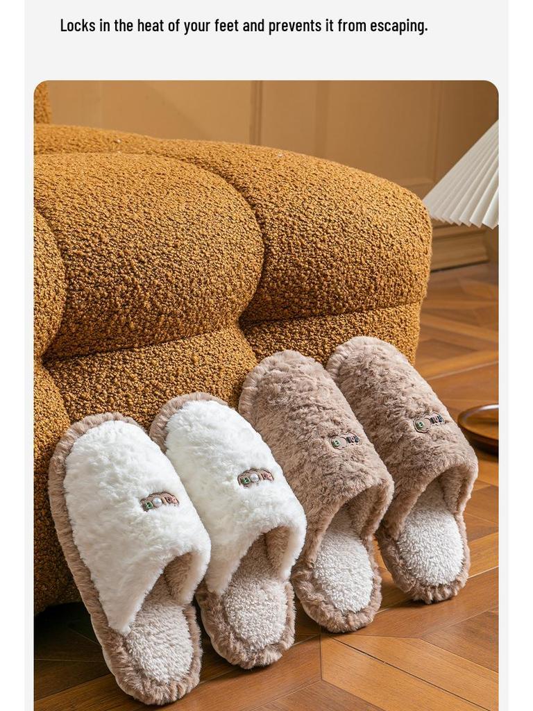 2025 Women's Plush Cotton Slippers, Non-Slip & Soft, Perfect for Autumn/Winter Indoor Use, Warm and Comfortable