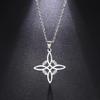 Stainless Steel Witchcraft Clavicle Chain Celtic-Witch-Knot Pendant Choker Chain