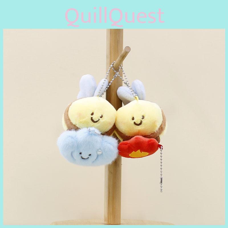 Charming Soft Bee Plush Keyring Magnet Accessory For Bags And Backpacks