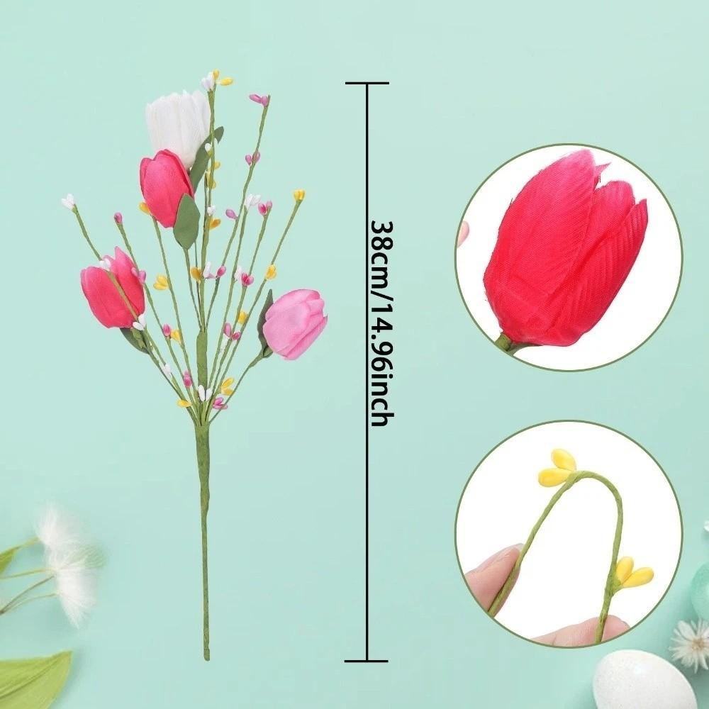 Fake Love Beerenblume Künstliche Tulpenblumen Real Touch Handgemacht Falscher Tulpenzweig 38 cm Luxus Kunstblume Lehrertag