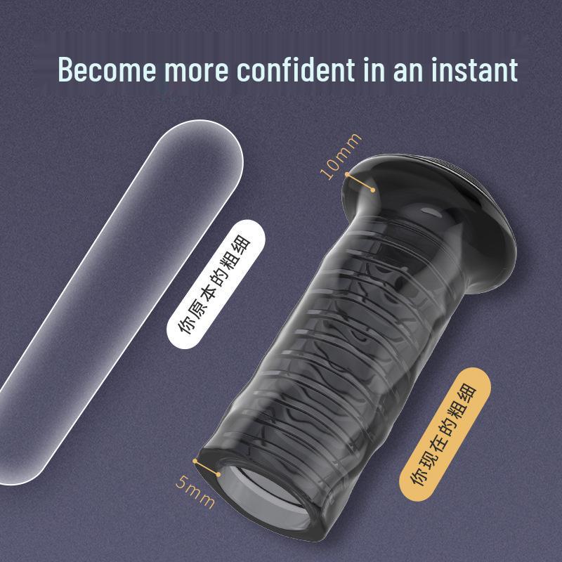 Men's Wolf Tooth Condom Sleeve for Lengthening and Thickening Crystal Phimosis Enlarging.