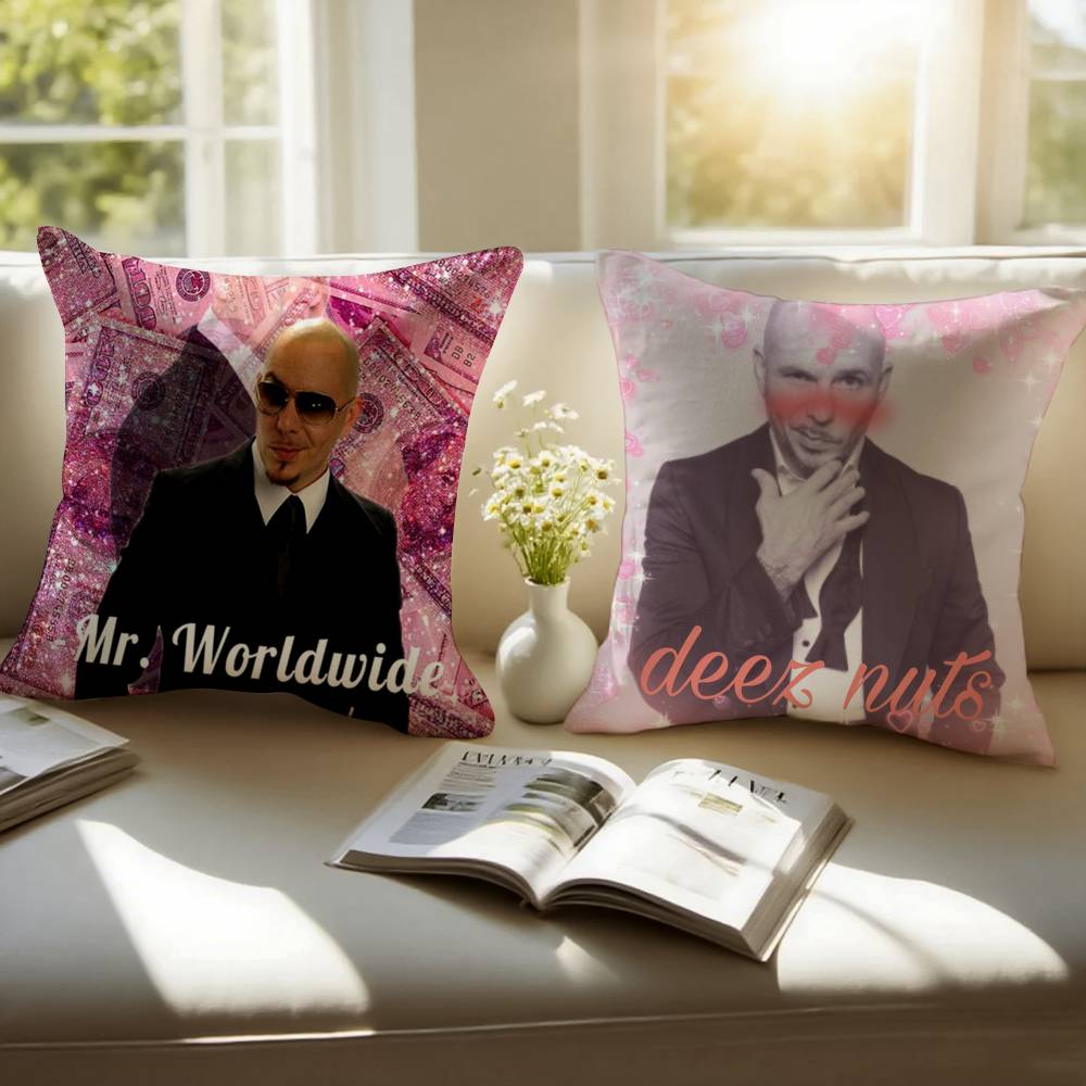 Anime P-Pitbull Pillow Case Anti-Dustmite Pillowcase Invisible Zipper Silky Short Plush Sofa Cushion Cover