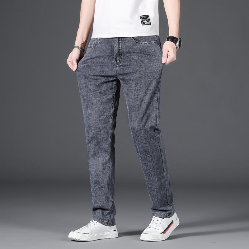 JYL Classic Men's Lightweight Business Jeans Elastic Fashion Has Not Blossomed.
