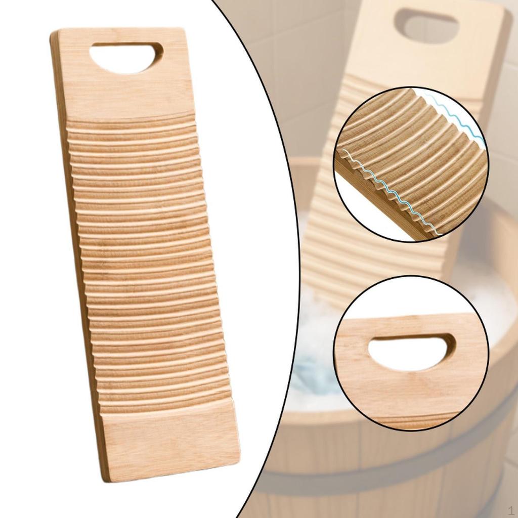 Bamboo Clothes Scrub Board Manual Tool for Home Laundry Use