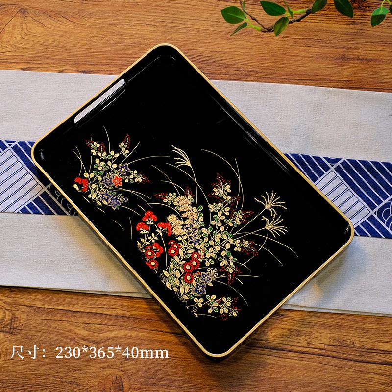 Japanese Lacquer Rectangular Tray Commercial Catering Luxury High-end Home Tea Tray Modern Stylish