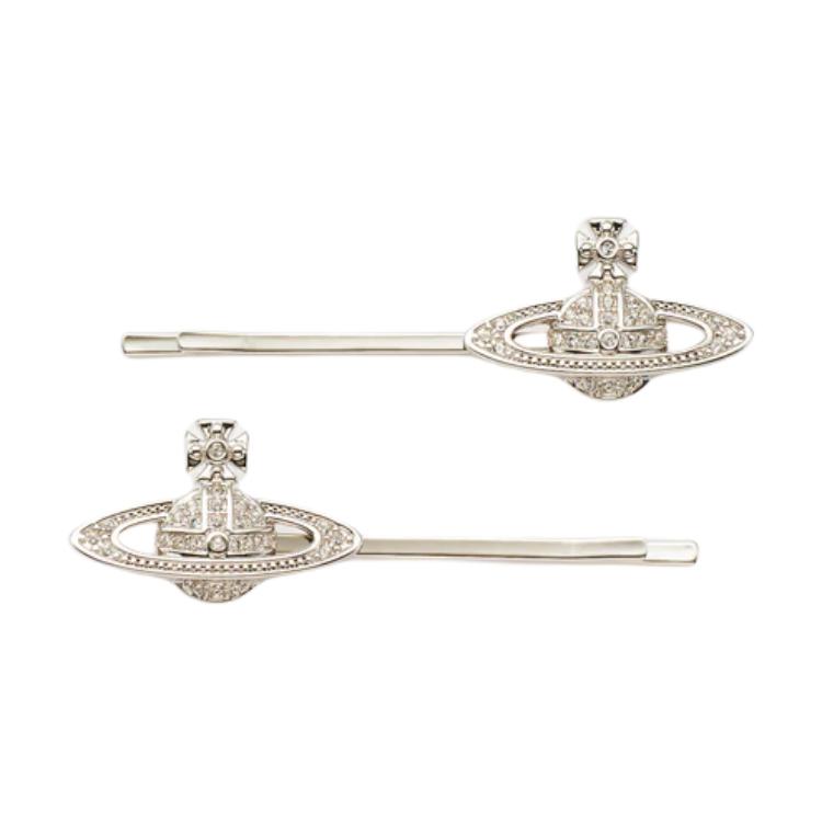 Vivienne Westwood Unique Design Hair Clip Women accessories Silver 67030019-02P409 F,Silver