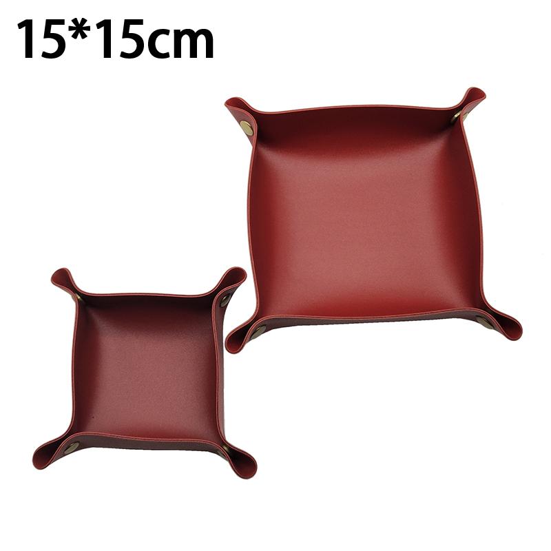 Square Pu Leather Storage Box, Nordic Style Desktop Storage Tray