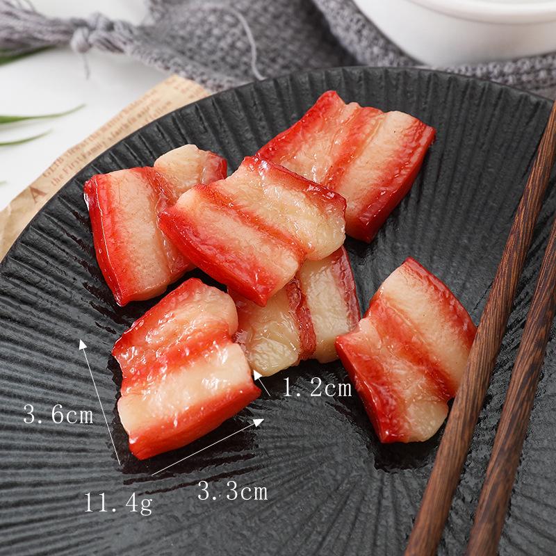 Dongpo Pork Model Keychain: Braised Pork, Beef Cubes, & Faux Streaky Pork Props for Kitchen Decor