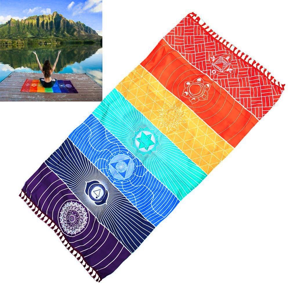 Sıcak Gökkuşağı Plaj Mat Battaniye Duvar Asılı Goblen Şerit Havlu Yoga