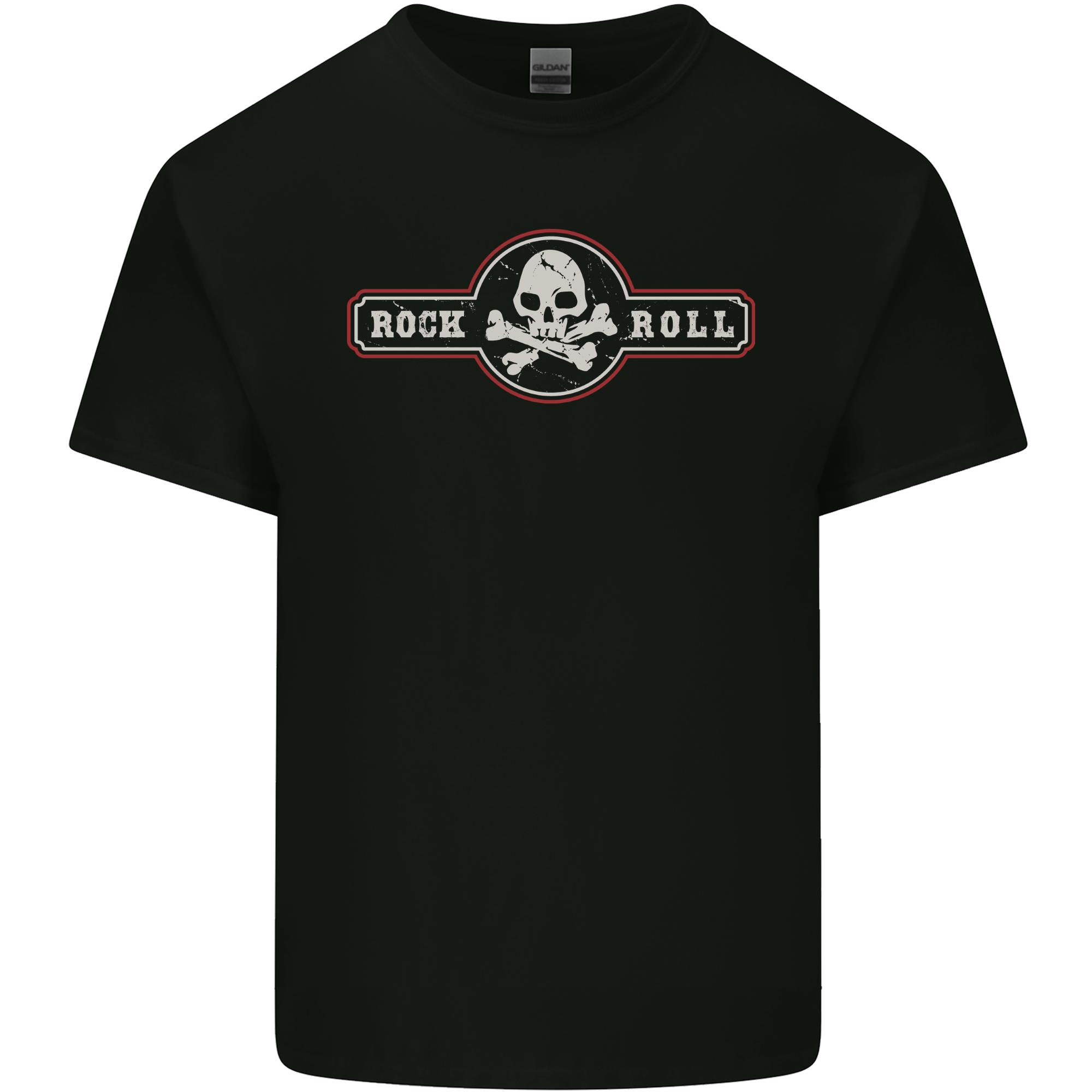 Rock n Roll Music Skull Unisexs Light Cotton TShirt S