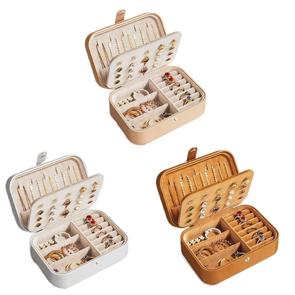 Large Capacity Earrings Storage Case PU Leather Jewelry Display Box Jewelry Packing Bag  Travel