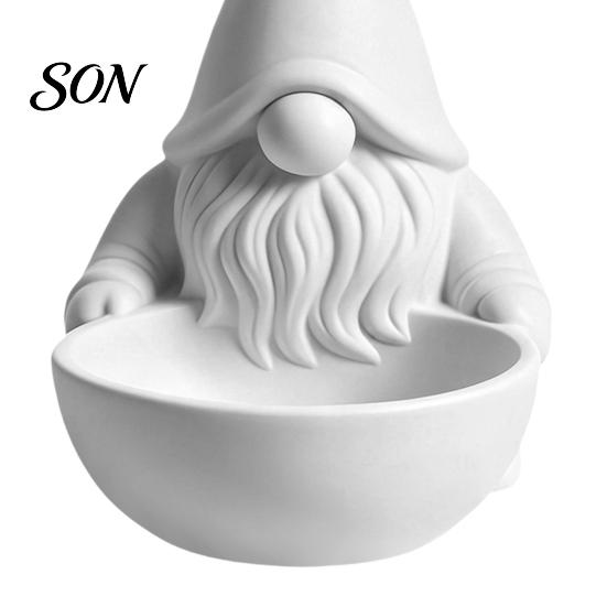 Christmas Table Decor 3D Printed Gnome Candy Bowl, Nordic Faceless Dish, Decorative Holiday Centerpiece Tabletop Key Bowl for Tiered Tray, Mantel,