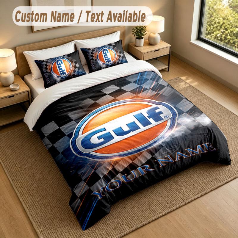 Bedding Set 1 Duvet Cover 2 Pillowcases Gulf Print Soft Bed Linen Bedroom Decor