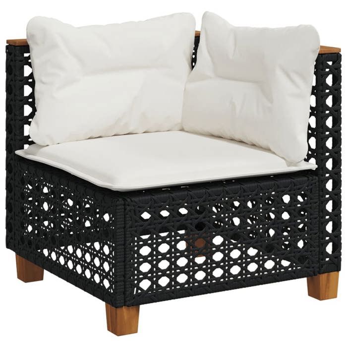 VidaXL Salon de jardin 8 pcs avec coussins noir résine tressée, ensemble de canapés d'extérieur, salon de jardin, ensemble 3261764