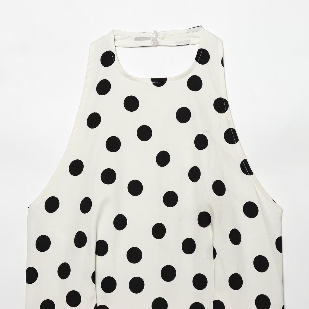 European and American Style New Women's Clothing, Versatile Fashion Polka Dot Balloon Cut Top 1165071