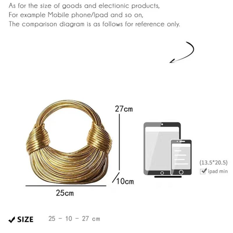Handbags For Women New Gold Luxury Designer Handwoven Noodle Bags Rope Knotted Pulled Hobo Silver Evening Clutch Chic