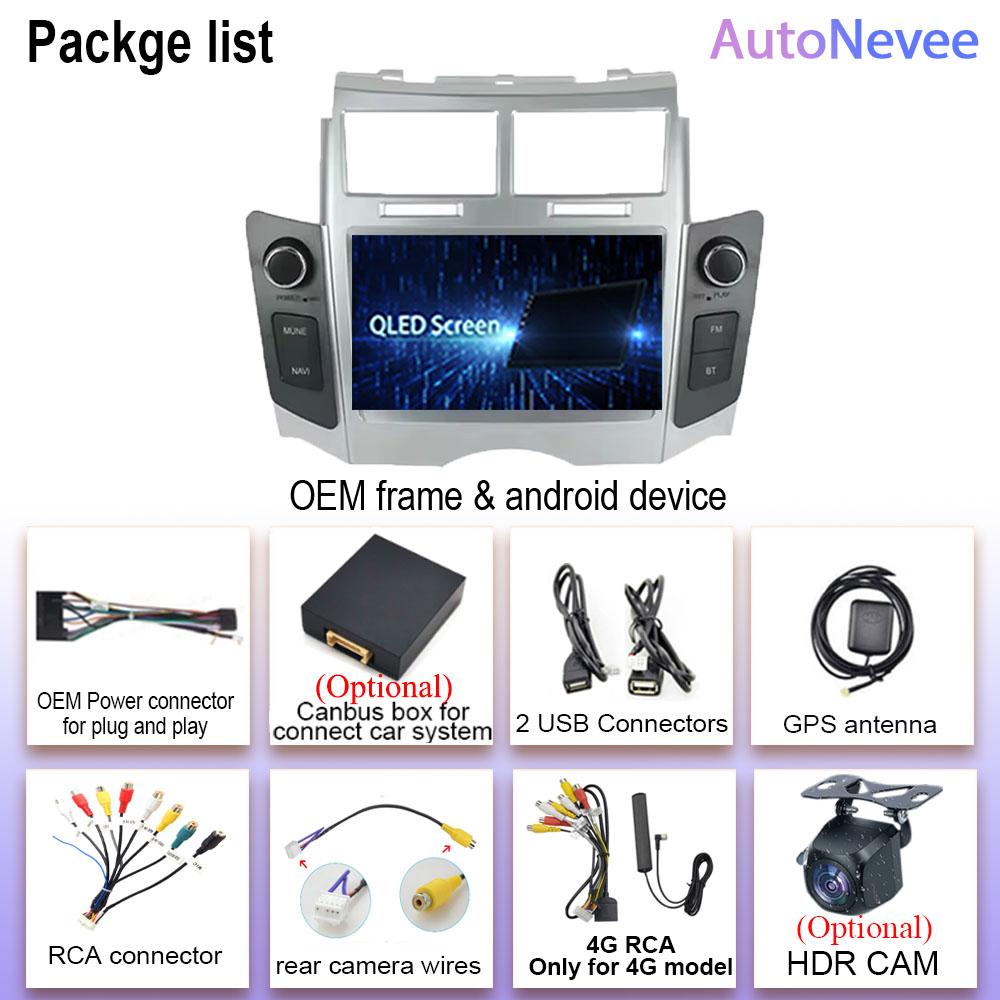 7 Inch Carplay Android For Toyota Yaris Xp90 Vitz Platz 2005-2012 Auto Radio Multimedia Player GPS Navigation 5G WIFI BT No 2Din