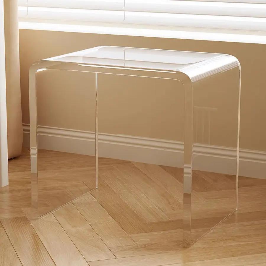 Transparent chair, crystal acrylic, modern light luxury backrest, internet famous makeup, simple Nordic white home dining chair