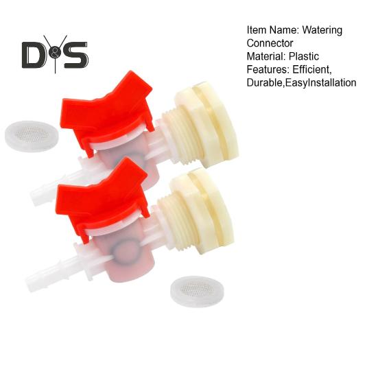 2Pcs Rabbit Watering Bucket Connector Kit Bulkhead Fitting Barb Ball Valve Mesh Washer Drinking System Connector for 5/16" ID Hose Connector