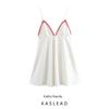 Kaslead New Arrival Women's Clothing Fashion Style Colored Rib V-neck Strap Short Dress 3067338 250