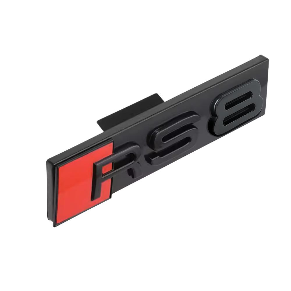 3D S3 S4 S5 S6 S7 S8 Logo ABS Car Front Grille Badge Sticekr Decoration For Audi SQ3 SQ5 SQ7 SQ8 W12 V6 RS3 RS4 RS5 RS6 RS7 RS8