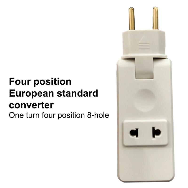Eu Plug Adapte 4 In 1 Wall Outlet Extension Eu Electrical Socket 180 Degree Plug Adapter Travel Aadapter Portable Power Converte