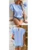2026 European & American Summer Women's Striped Ruffle Sleeve Top