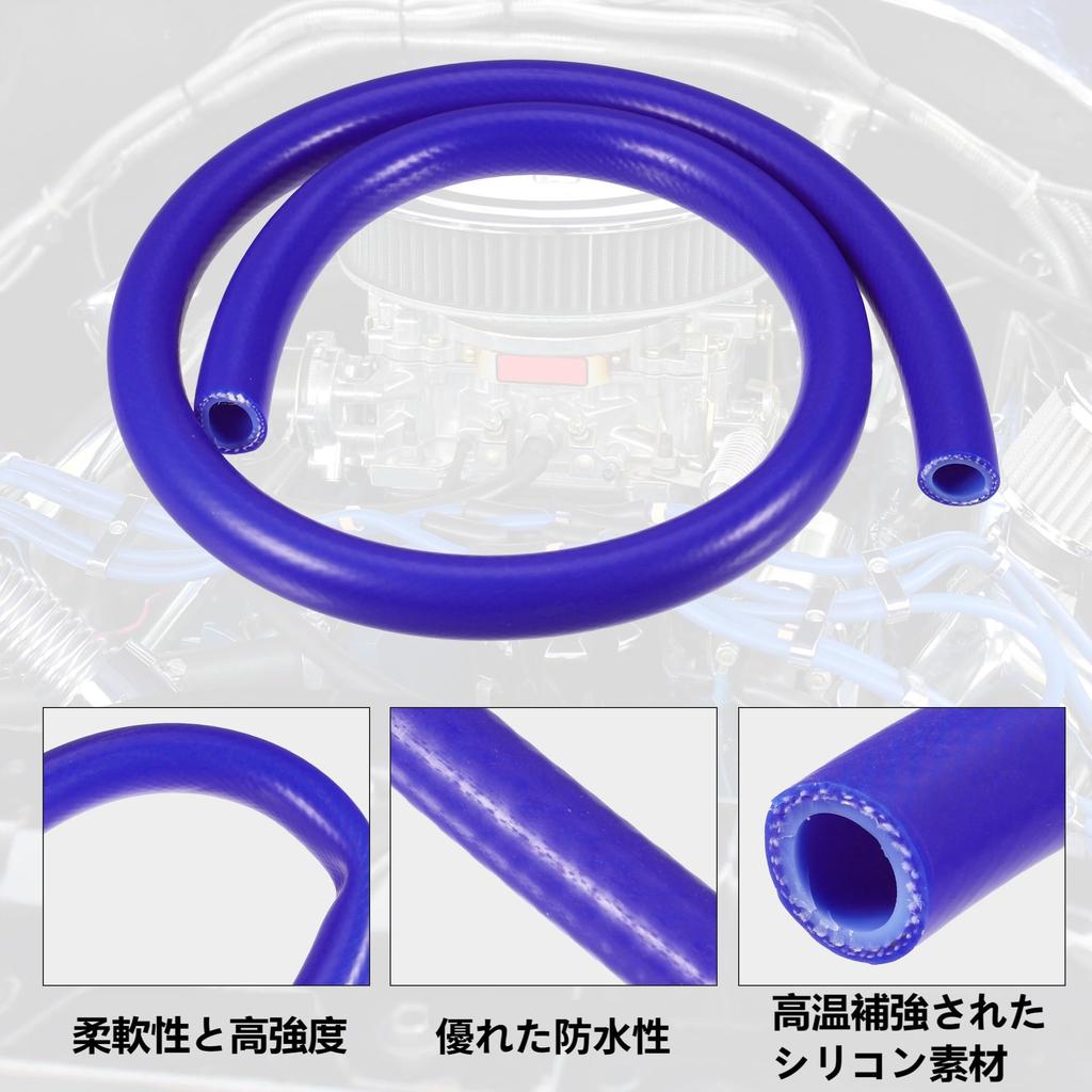 X AUTOHAUX Silicone Vacuum Tube Hose Line, Heat Resistant Hose, Vacuum Hose, Silicone Vacuum