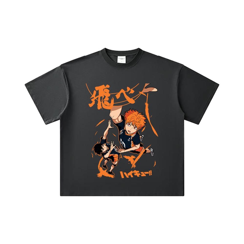 260 GSM Double Yarn 32 Count 100% Cotton Haikyuu V10 Hinata Tobio Print Unisex Heavy Cotton T Shirt… More
