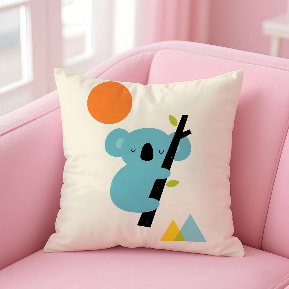 Simple Nordic Modern Anime Pillow Case Safe Custom Photo Pillow, Anti-fade Brushed Fleece Cushion, Maternal & Infant Safe.