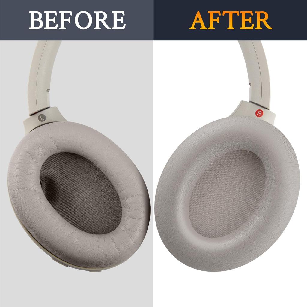 SOULWIT Replacement Ear Ear Cushions for Sony Compatible Headphone Soft Leather and Foam Pads, WH-1000XM4 (WH1000XM4) Headset, Pads, High-Density