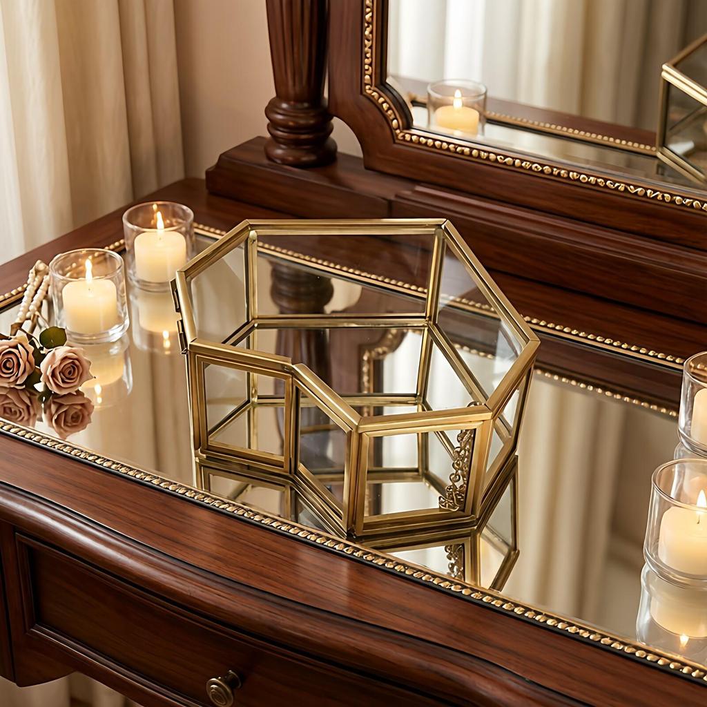 Glass Heart-shaped Jewelry and Cosmetic Storage Box - Perfect for Wedding Proposals or Gifts