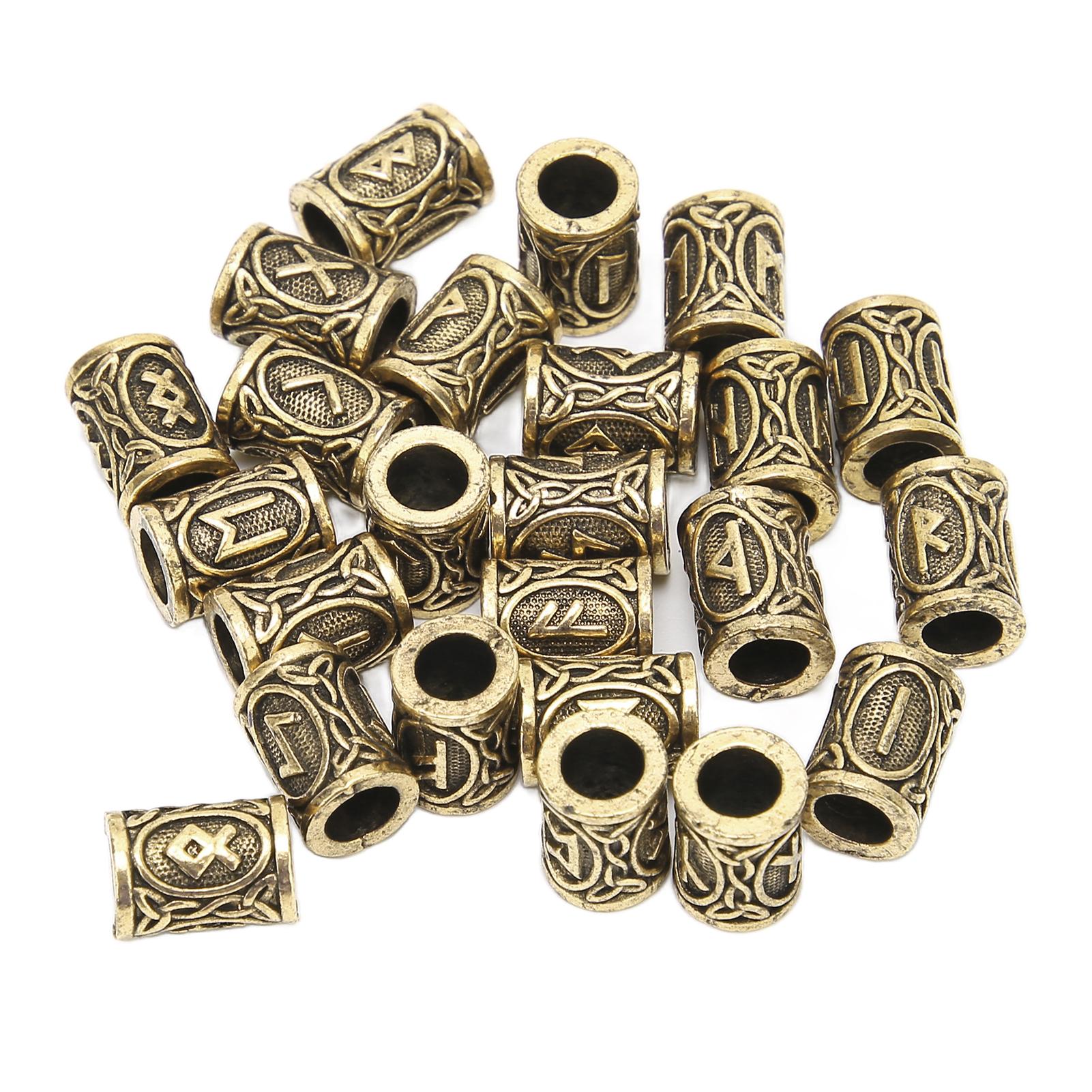 

24 шт., бусины для бороды викингов, бронза, 24 дизайна, сделай сам, материал из цинкового сплава, украшение для волос