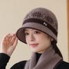 New Autumn and Winter Thickened Color Matching Thermal Hat Cold Mother Basin Hat Middle-aged and Elderly Fashion Hat