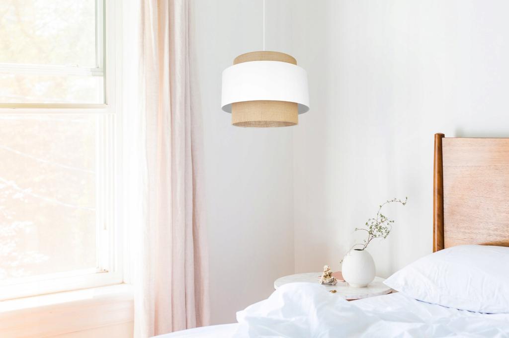 Hanging Lamp, Ceiling Chandelier, Lampshade, Boho Juta