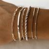 6Pcs/Set Fashion Retro Bohemia Style Bracelets Simple Different Shape Multi Layer Women Bracelet Set Gift