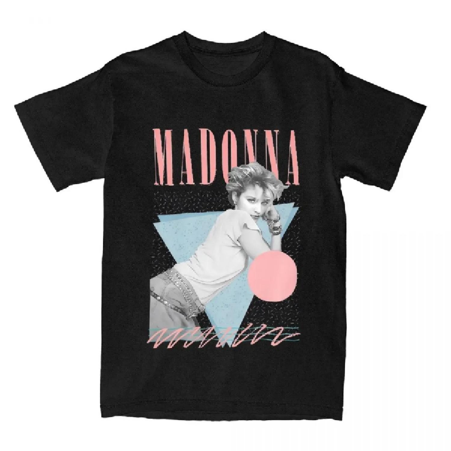 

Madonna Qeen Of Pop 80s Music Singer Shirt Merchandise for Men Women Cotton Fashion T-shirt Short Sleeve Tops Classic XXL чорний