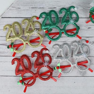2026 Zabawne Cyfrowe Oprawki Okularów na Boże Narodzenie Sylwestra Dekoracje Imprezowe Kreatywny Rekwizyt do Fotobudki Prezent dla Dzieci Upominki