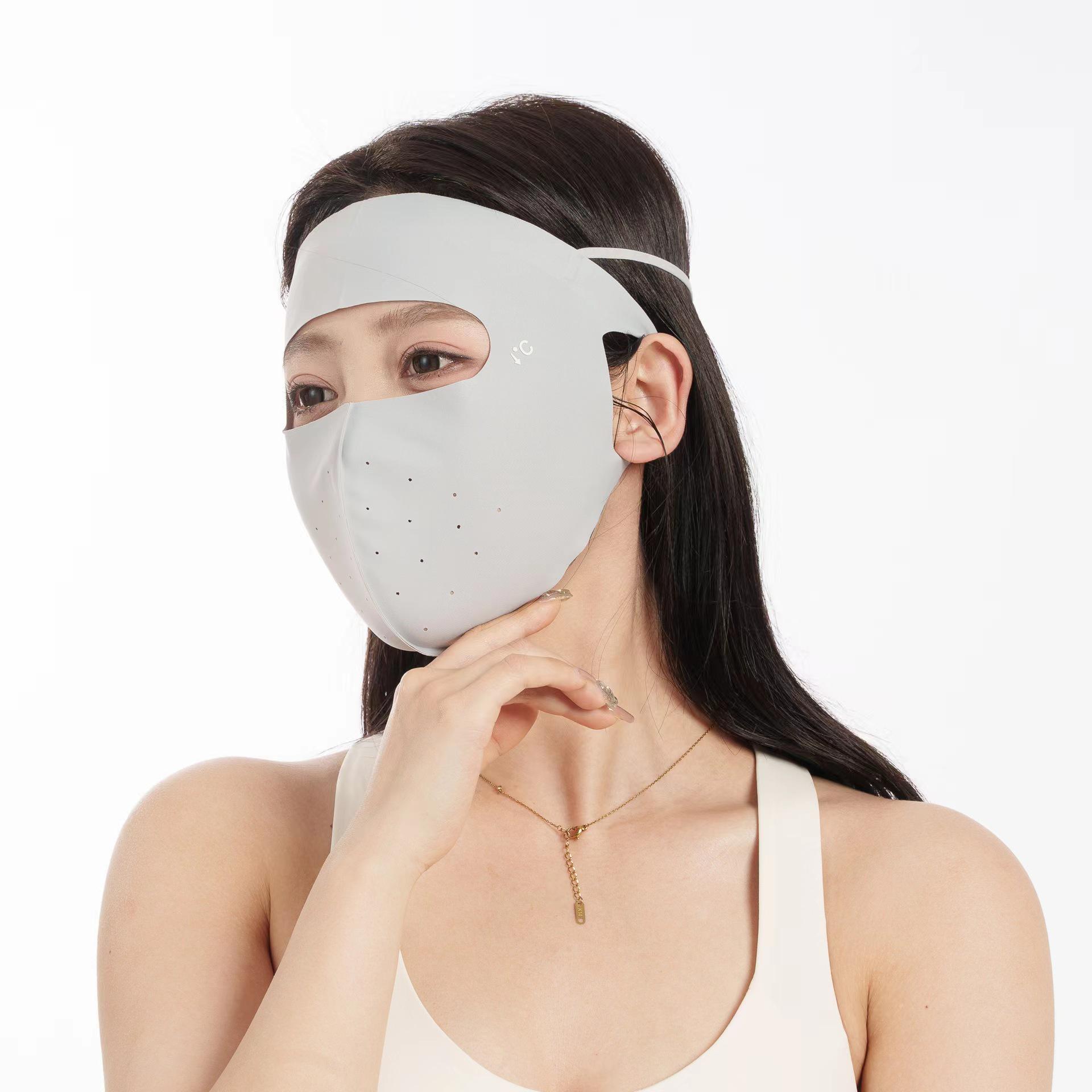 

Ледяной шелк фейскини: Дышащая маска-балаклава от солнца для лица, с защитой от УФ-лучей, для вождения и езды на велосипеде