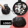 Lady Travel Cosmetic Bag Lazy Lay Flat Organizer Bags Travel Toiletry Cotton Jewelry Pouch Drawstring Makeup Bag