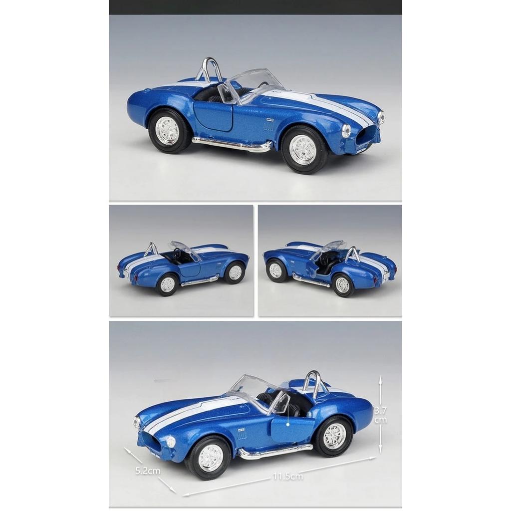 1/36 Scale 1965 Shelby Cobra 427 S-C Simulation Alloy Car Model Pull Back Car Toy Children Boy Birthday Gift Miniature Voiture