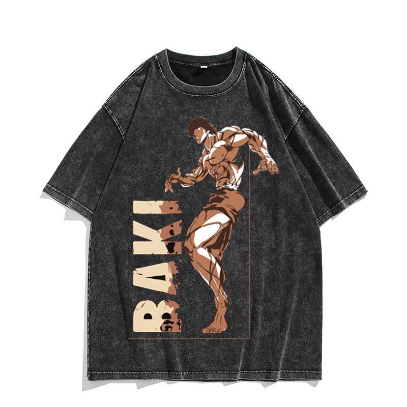 Unisex Anime Baki Haman Trička Harajuku Vintage Bavlněná Praná Top Pro Muže Hip Hop Streetwear Oversize Tričko