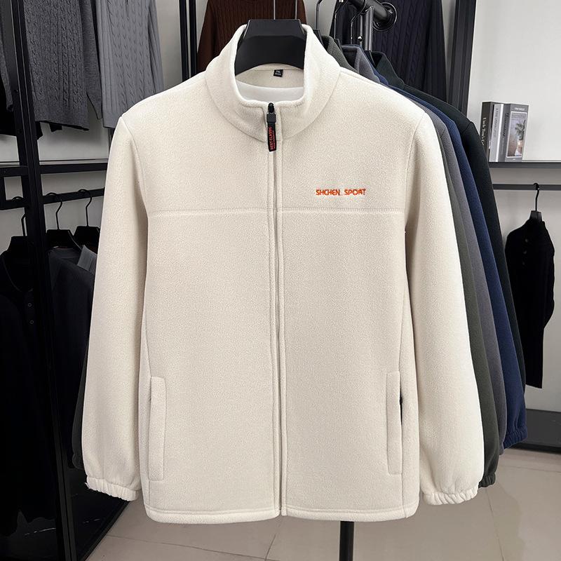 Herren Winter Sherpa Fleece Jacke mit Stehkragen - Vielseitig, Dick und Warm.