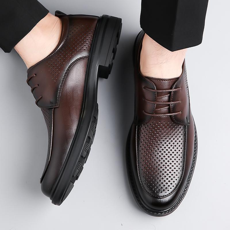 Men's Leather Lace-Up Wedding Shoes Mens Business Office Oxfords Flats Men Business Dress Footwear New Men Casual Shoes