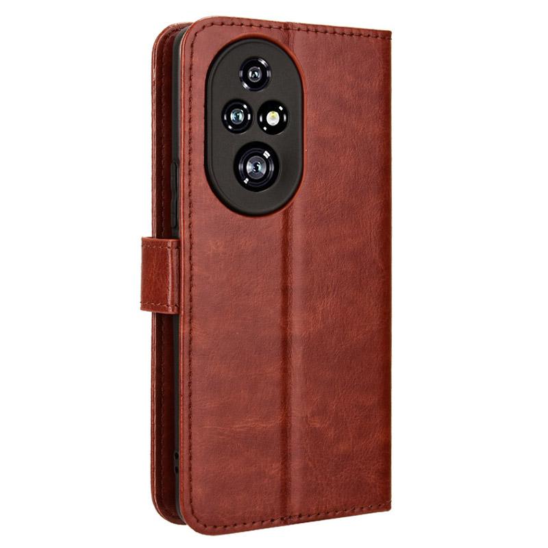 For Honor 200 Pro 5G Case Crazy Horse Texture Leather Phone Cover 3 Card Slots
